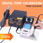 Silverflo 902D-III Soldering Station 2 in 1 Hot Air Soldering Station Rework Station with 3 Preset Channels for SMD PCB Repair
