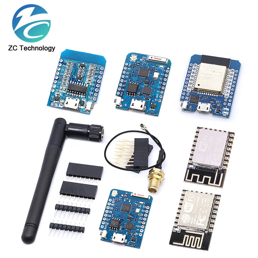 ESP8266 ESP-12 ESP-12F ESP32 CH340G CH340 V2 USB WeMos D1 Mini PRO V3.0.0 WIFI Development Board NodeMCU Lua IOT 3.3V With Pins
