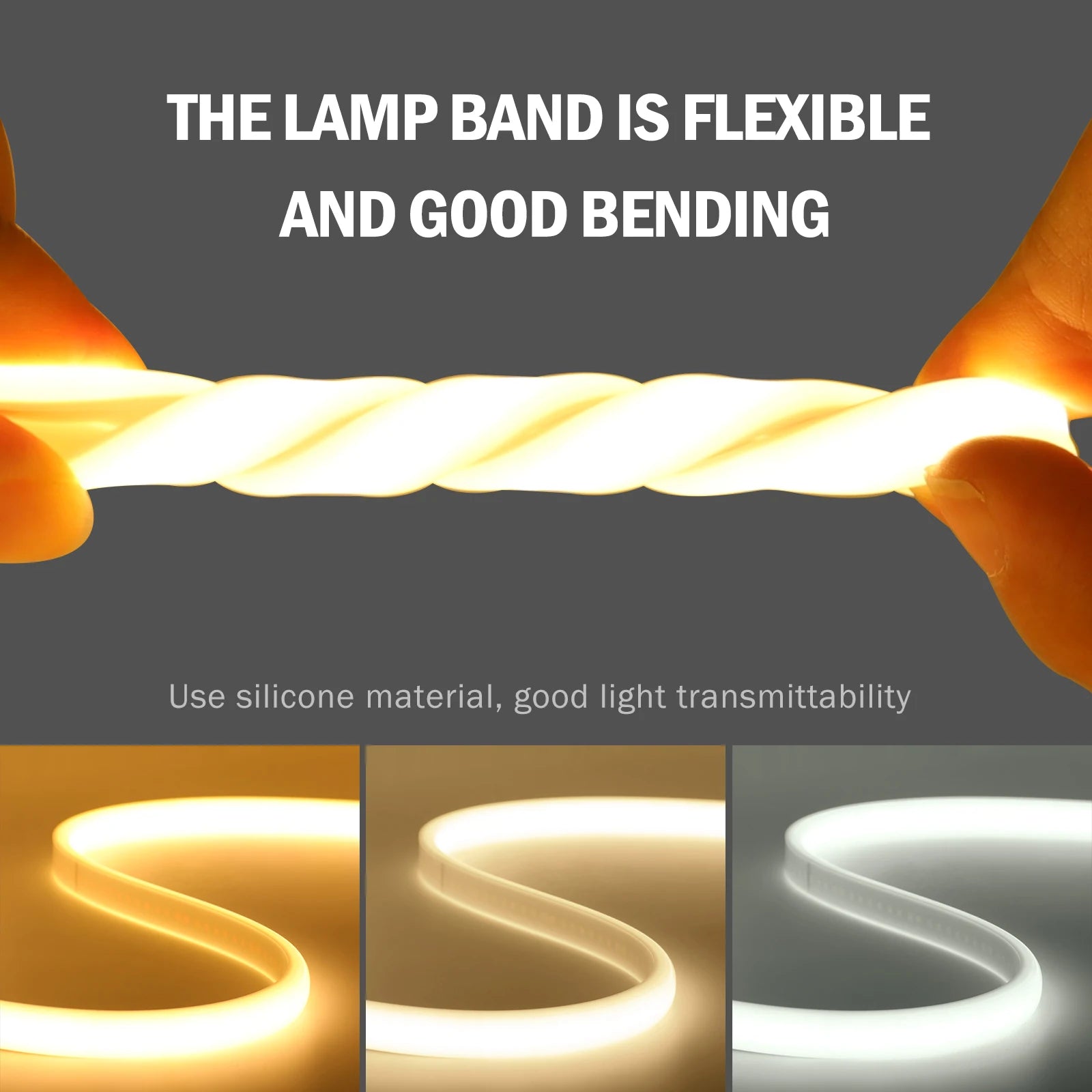 220V COB LED Strip Light With Switch/Dimmer Plug Super Bright 288LEDs/M IP65 3000K 4000K 6000K High Quality Indoor Outdoor Decor