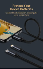 Baseus 3 in 1 USB Cable Type C Cable For Samsung Xiaomi Mi 9 Huawei Cable For iPhone 13 12 11 Phone Charger Micro USB Data Cable