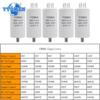 1PCS CBB60 Capacitor with Screw Double Insert 450V AC Starting Capacitor 4uF~60uF Motor Capacitors for Air Compressor Water Pump