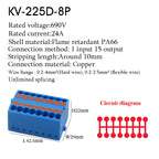 1Pc Wire Electrical Cable Connectors Plug-in Terminal Block PTFIX 2.5mm² Splitter Spliceable DIN-Rail Mounting Junction Box Tool