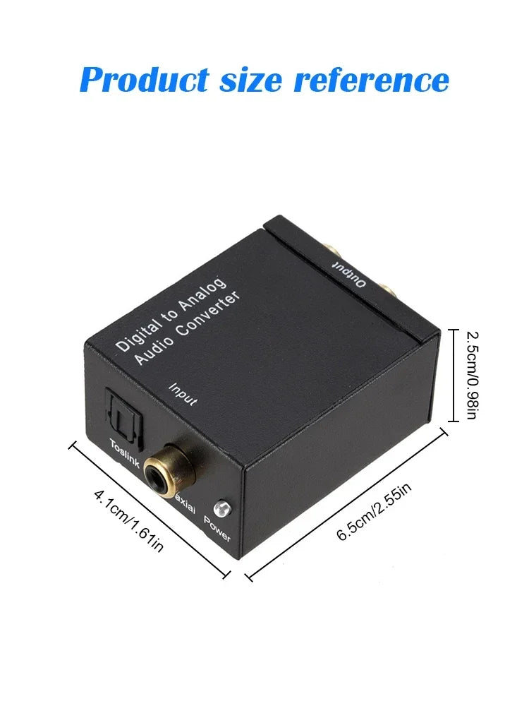 Hi-Fi Digital Fiber Coaxial to Analog Audio Converter Decoding D/A Converter for Superior Sound Quality