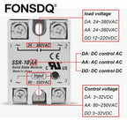 Single Phase Solid State Relay SSR 3-32VDC Input 24-480VAC Output Industrial Temperature Control Switch