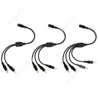 DC Power 1 Female to 2 Male 5.5mm x 2.1mm Barrel Plug Y Splitter Adapter Splitter Cord for Surveillance Camera LED Strip Light