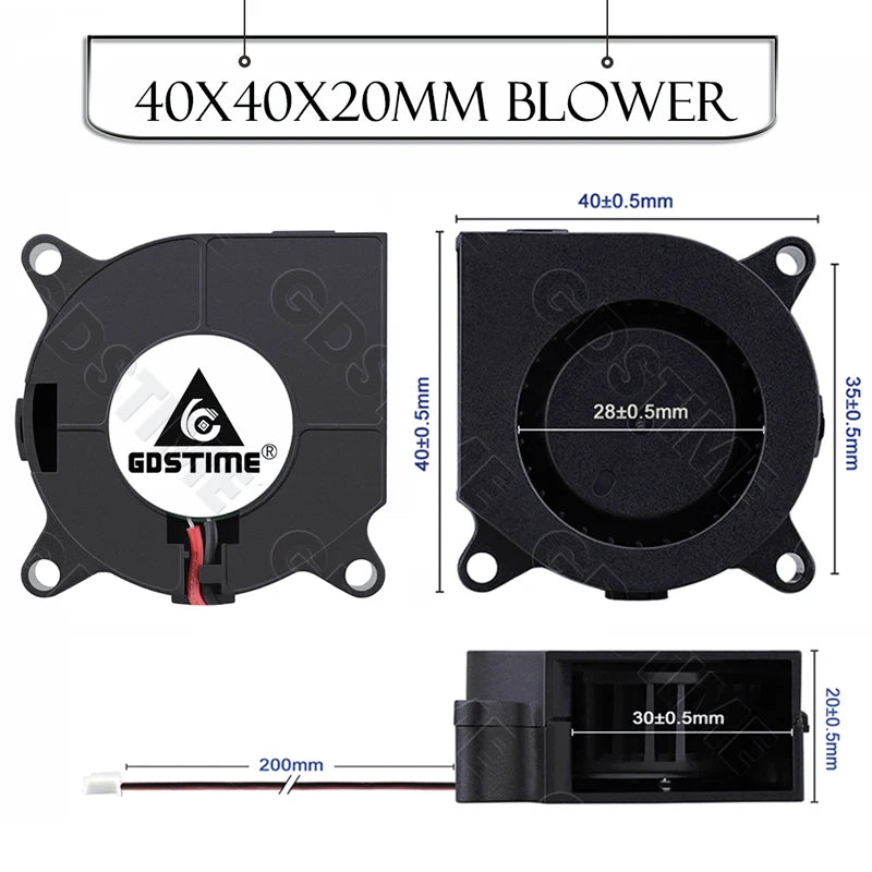 Gdstime 4010 24V Blower 12V 5V Cooler Fan 5015 Radial Fan 50x15MM Turbine Cooling Fan 30MM Micro Fan for 3D Printer Part Cooling