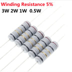 Wire Fuse Wirewound Resistor Fuse Resistance 0.5W 1W 2W 3W 0.1 0.15 0.22 0.33 0.47 0.5 1 1.5 2.2 3.3 4.7 5.1 10 20 47 68 100Ohm
