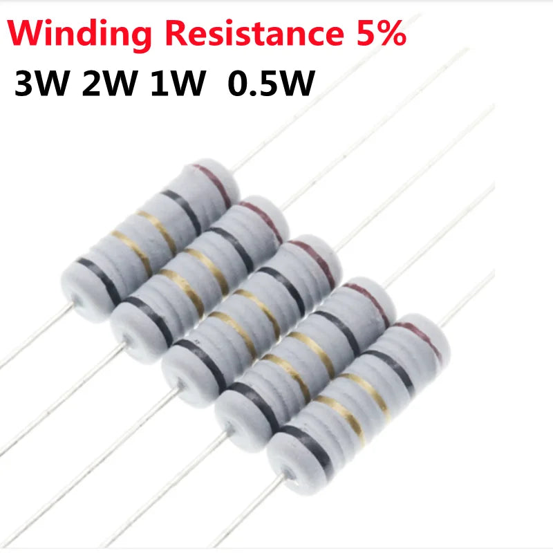 Wire Fuse Wirewound Resistor Fuse Resistance 0.5W 1W 2W 3W 0.1 0.15 0.22 0.33 0.47 0.5 1 1.5 2.2 3.3 4.7 5.1 10 20 47 68 100Ohm