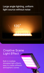 Ulanzi VL120 Full Color RGB Video Light 2500K-9000K LED Photography Lighting Dimmable Camera Light Live Vlog Fill Light