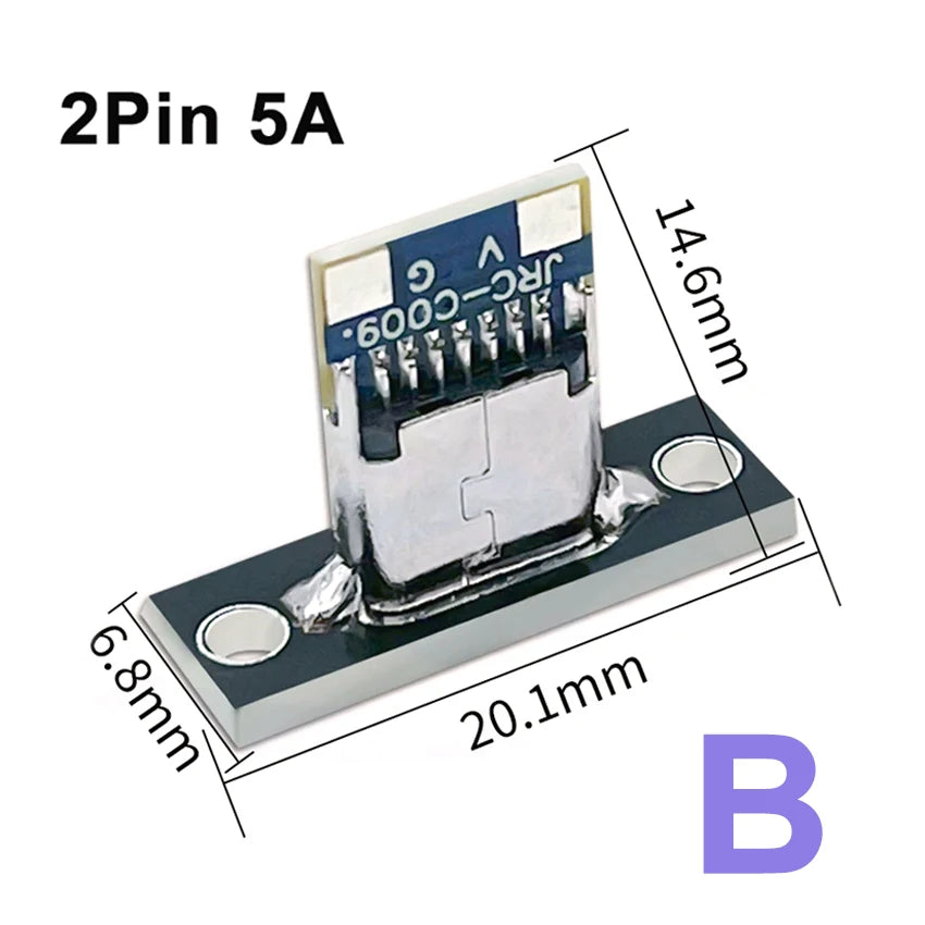 2/5/10pcs Type C USB 3.1 Socket With Screw fixing plate Type-C USB Jack 3.1 Type-C 2Pin 4Pin 5Pin 6Pin Female Connector Jack DIY