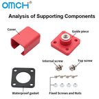 OMCH Red/Black Through Wall Type Copper Terminal Connector 120A 200A High-Current Lithium Battery Energy Storage Terminal
