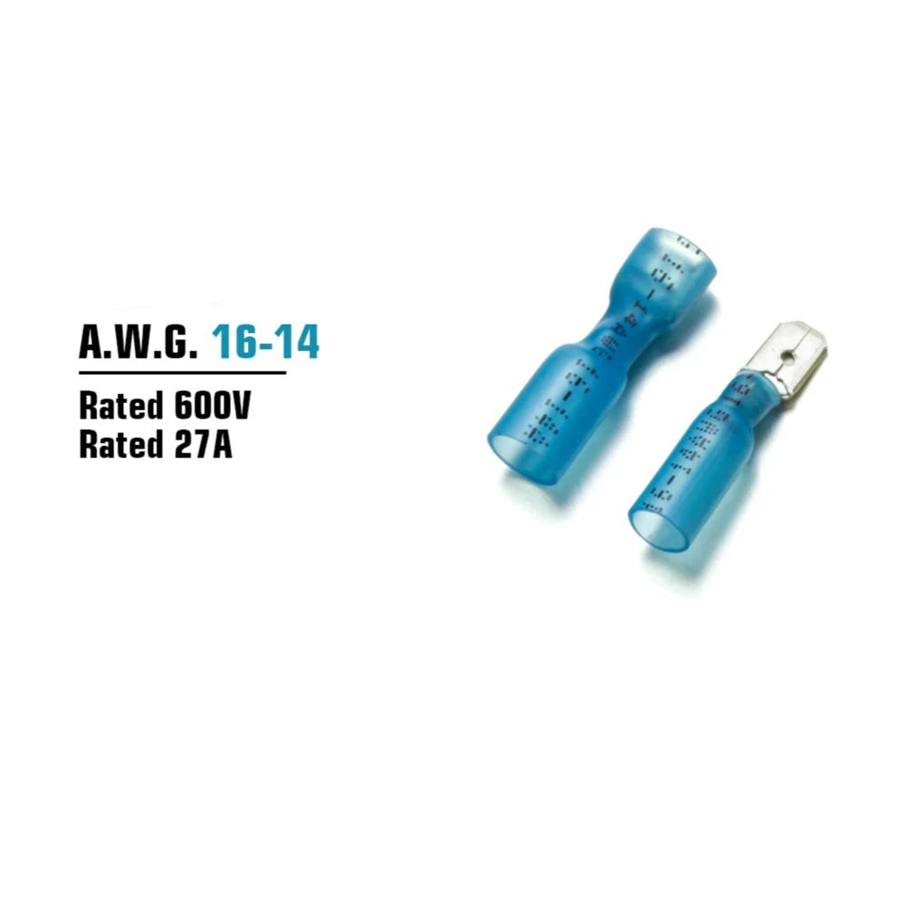 20/50/100PCS Male Female Heat Shrink Spade Crimp Terminal Waterproof Insulated Butt Electrical Wire Connector Cable Terminal Kit