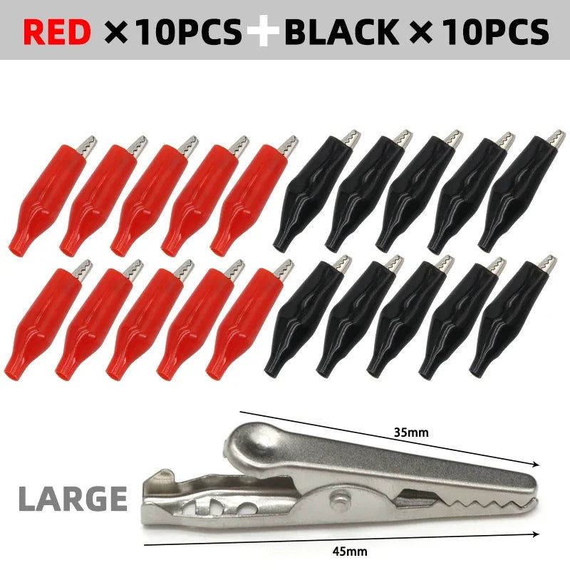 28 35 45mm Metal Alligator Clip G98 Crocodile Electrical Clamps Testing Probe Meter Black Red with Plastic Boot Car Auto Battery