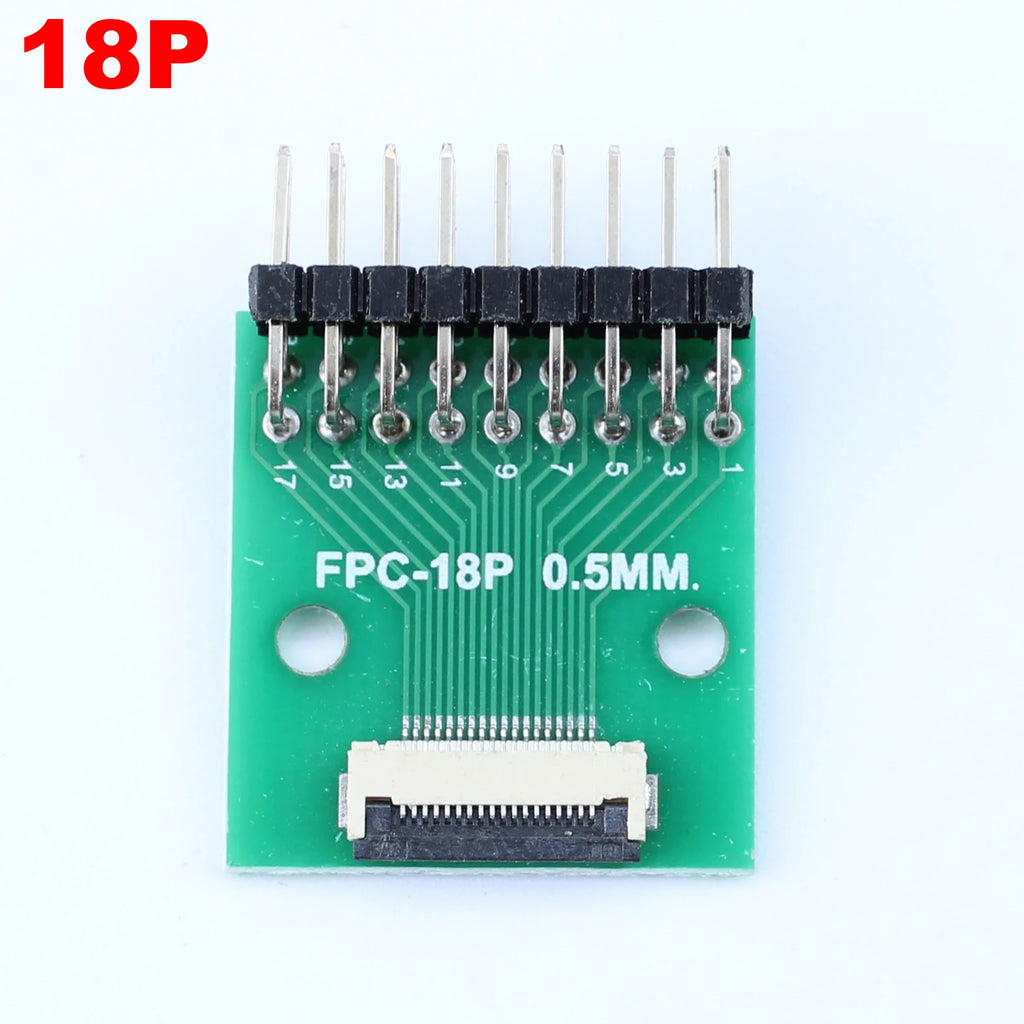 1pcs 4P-- 50P 0.5mm Pitch Connector SMT Adapter to 2.54mm 1.00 Inch Hole FPC FFC Cable Welded Board + Double Row Straight Pin