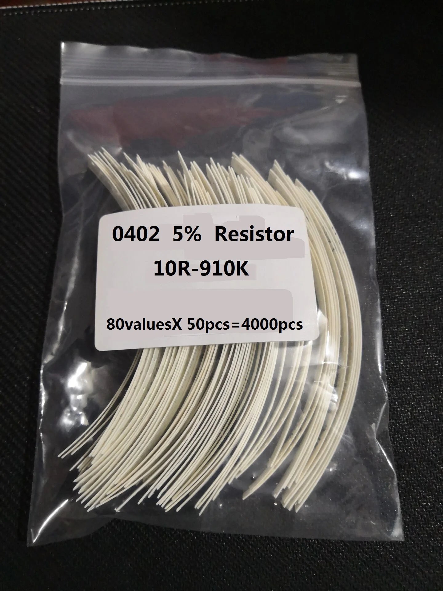 80valuesX 50pcs=4000pcs 0402 Resistor Kit 10ohm-1M Ohm 5% Assorted Sample Kit 1K 2.2k 10K  200K 4.7K 910k 10R 100R 330R 560R Ohm