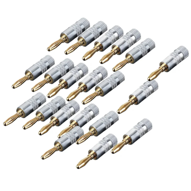 2/4/8/10/20/40pcs Banana Connector 4mm Speaker Banana Plugs 24K Copper Gold Plated 4mm Banana Jack Match with 4mm Binding Post