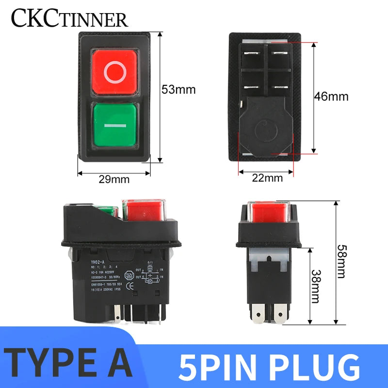 YH02A Electromagnetic Starter Push Button Switches Machine Tool Equipment IP55 Waterproof Safety Witch 28A Replace KLD28A KJD17A