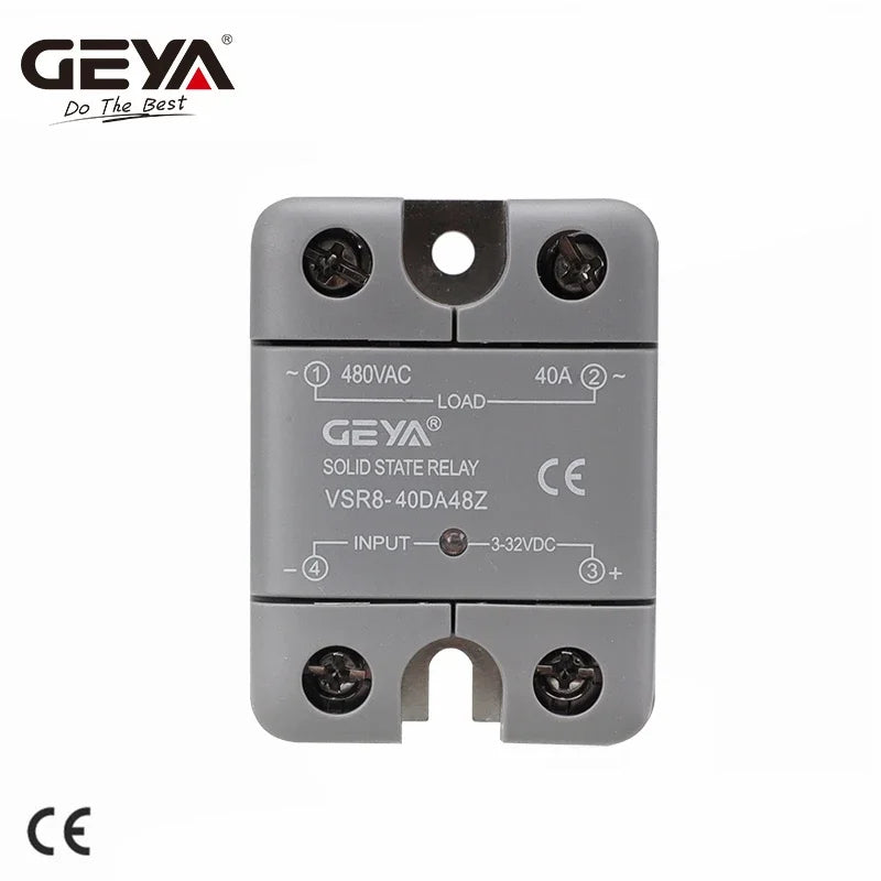 GEYA VSR8 Solid State Relay 10A 25A 40A 60A 80A  Single Phase 3-32VDC Input 24-480VAC Output High Quality