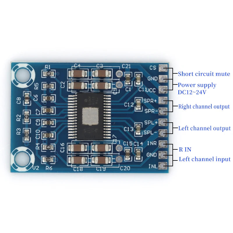 TPA3116D2 XH-M562 50W+50W 2.0 Channel Digital Stereo Audio Power Amplifier Board DC 12-24V