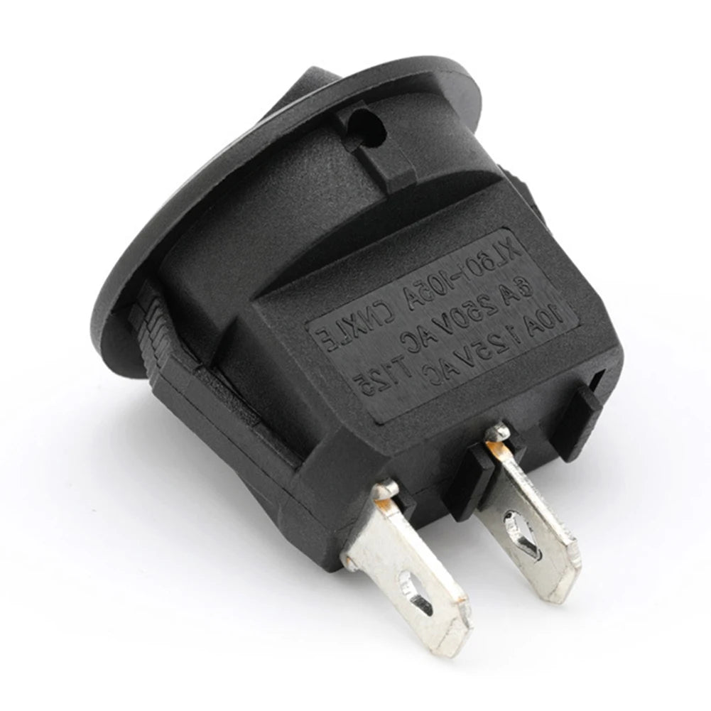 5/10PCS ON/Off Round Rocker Switches SPST 20mm Mini 12 Volt DC Mini Circle Toggle Switch 12V for Car Automotive RV 2 Pin