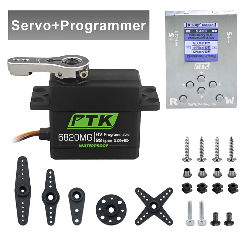PTK servo Metal gear 20Kg 30Kg 35Kg 40Kg High speed servo Digital servo fixed wing servo 1/8 1/10 RC car programmable servo