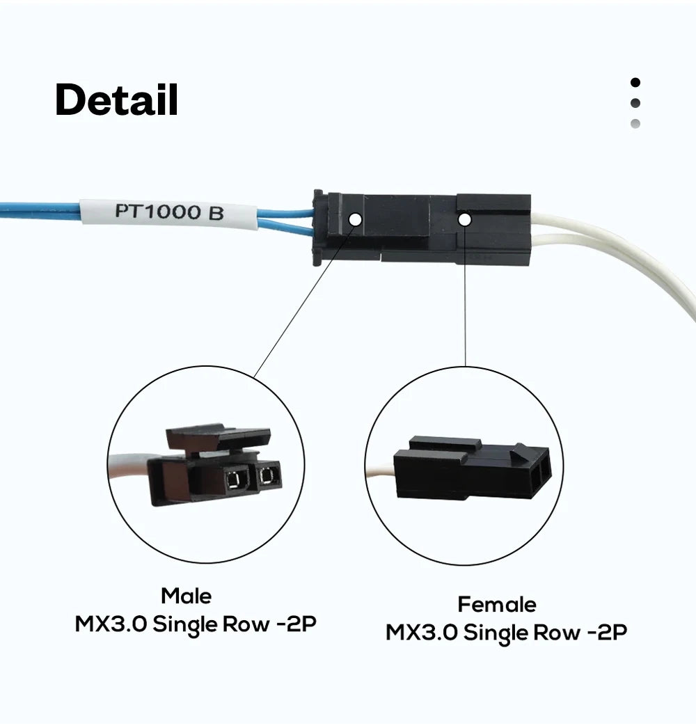 BLV® PT1000 Thermistor M3 M4 Bear 3x15mm PT1000 Pro High Temperature Resistance 450℃ For Rapido Hotend Dragon Hotend