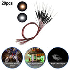 20pcs Prewired LED 0402 Warm White / White Light Emitting 12V Wired Leads For DIY Miniature Model Railroad Parts