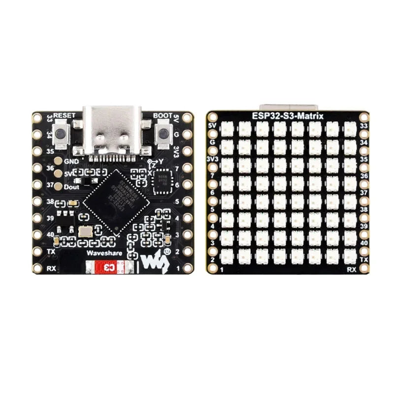 ESP32 S3 Matrix ESP32 S3 Development Board RGB LED Matrix 2.4GHz WiFi Bluetooth Gyroscope Attitude Sensor QMI8658C
