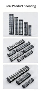 Dual Row Strip Screw Terminal Block TB1503-TB151 15A  Fixed Wiring Board Wire Connector for Electronic Components