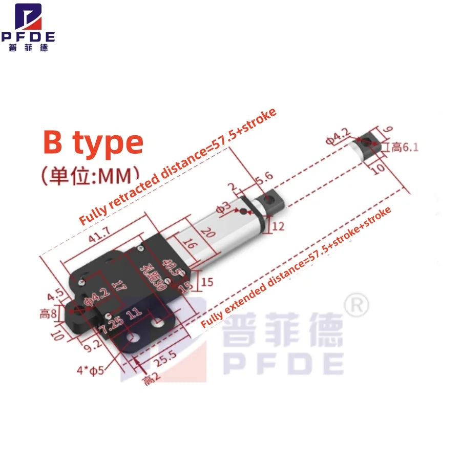 10MM-150MM  Mirco Electric Linear Actuator  DC motor  12V/24V 20-150N Reciprocating Motor Remote Automation