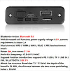 50W Amplifier MP3 Decoder Board DC 6V 18V Bluetooth 5.0 Car MP3 Player USB Recording Module FM AUX Radio For Speaker Handsfree