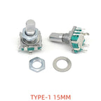 2/10PCSEC11 Rotary Encoder Digital Potentiometer, Plum Blossom, Half Axis, Five-Leg Handle Length 15MM 20MM