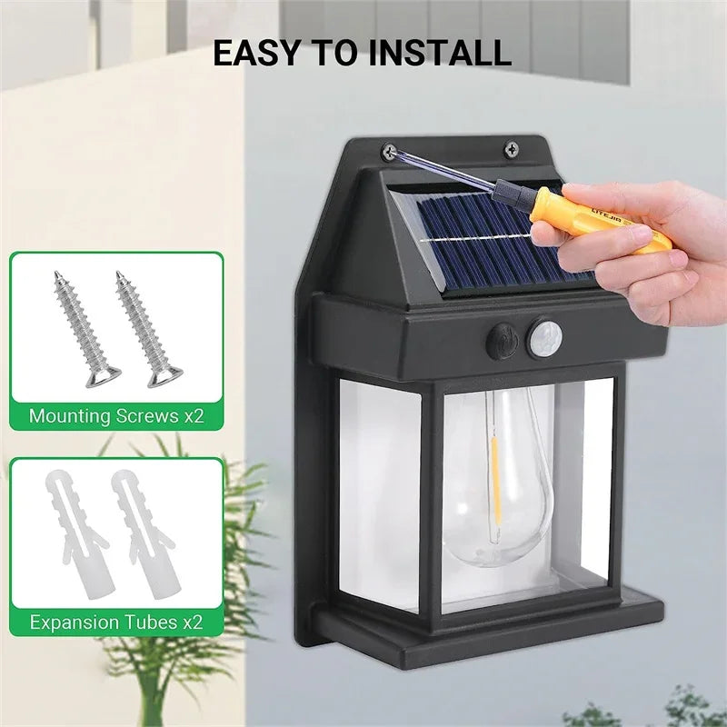 Solar Wall Lights Outdoor Tungsten Waterproof Wireless Motion Sensor Security Lamps Dusk to Dawn Lighting for Garden 1~8PCS 2026