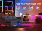 FCOB SPI RGB IC IP66 IP30 LED Strip Light WS2811 Addressable 864 LEDs Full Color DC12V WS2812B Flexible FOB 24V COB Lights