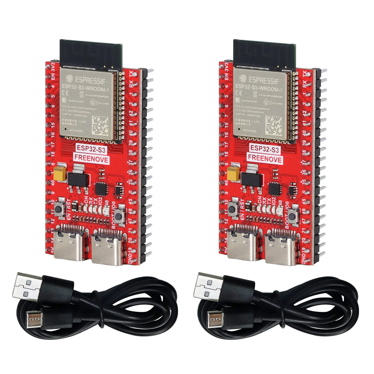 Freenove ESP32 ESP32-S3 Development Board Kit, USB-OTG WiFi+BT, 240 MHz 32-bit Dual-core, Python C, Example Projects Tutorial