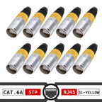 10pcs STP RJ45 8P8C CAT.6A Crystal Jack+10pcs Waterproof RJ45 Male Plug LAN Network Ethernet Ethercon Connector Wire Connectors
