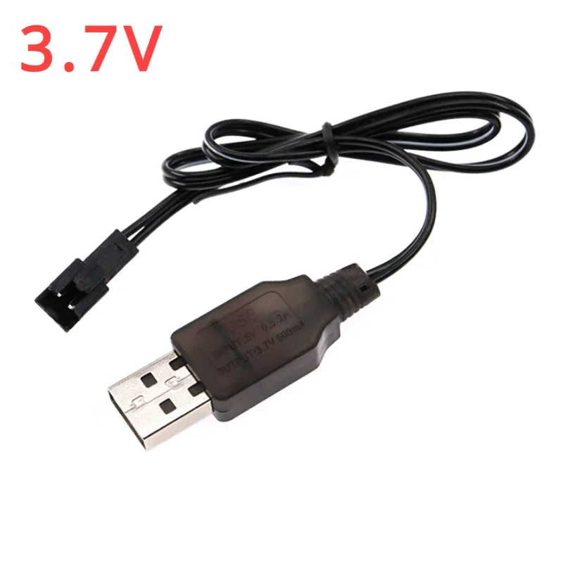 5V to 3.7/4.8/6/7.2/8.4/9.6V250mA Battery USB Power Charger Cable SM 2P Forward Plug for Remote Control Boat Car USB Charger Toy