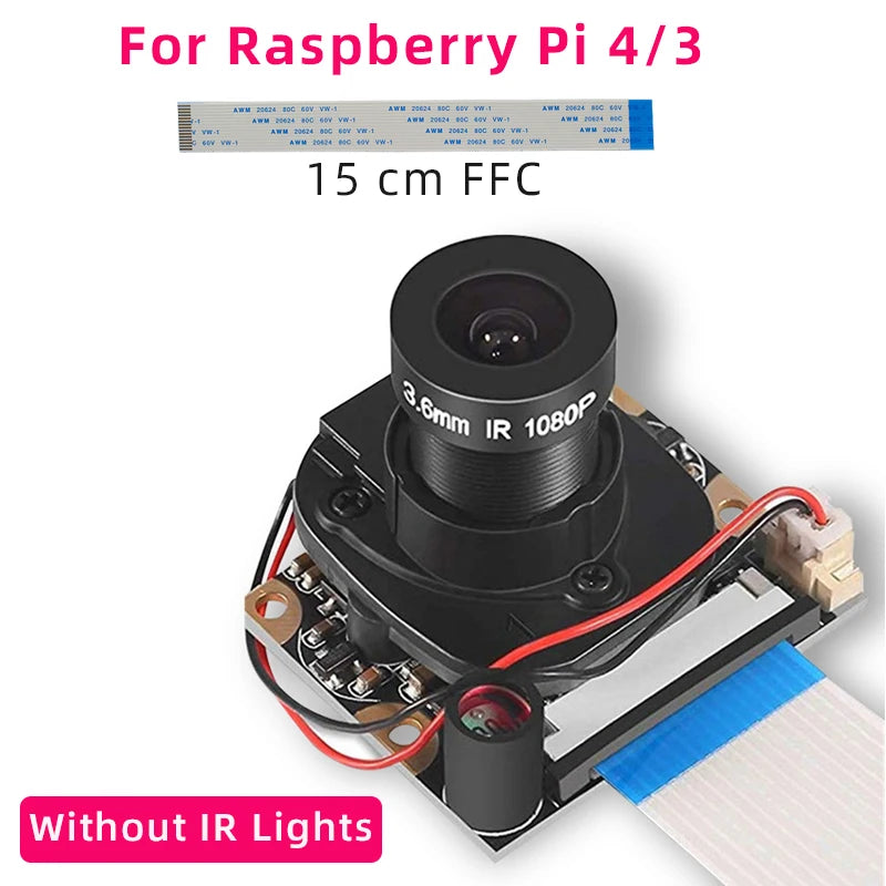 Raspberry Pi Camera Night Vision Focal Adjustable 5MP OV5647 Automatically Switch Day Night Mode for RPI 5 4B 3B+ 3B Zero W