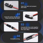 1-50 Pack of H2 2-Pin Pluggable Wire Connectors, Nylon Insulated Copper Quick-Connect Terminal Blocks, Suitable for Low-Voltage
