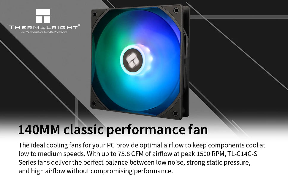 Thermalright 140mm Case Fan TL-C14/C14C/C14C-S/C14CW/C14CW-S CPU Cooling Fan ARGB 140mm Balance Fan Balance Performance Fan