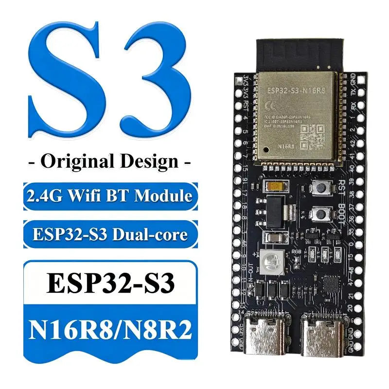 ESP32 S3 Dual Core Development Board 2.4G WiFi Bluetooth Support for Electronics Hobbyists DIY Innovation Projects