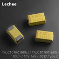 5pcs/lot 10V 16V 100uF 6032 Type C Chip Tantalum capacitor TAJC107K010RNJ TAJC107K016RNJ 107C 107A New original
