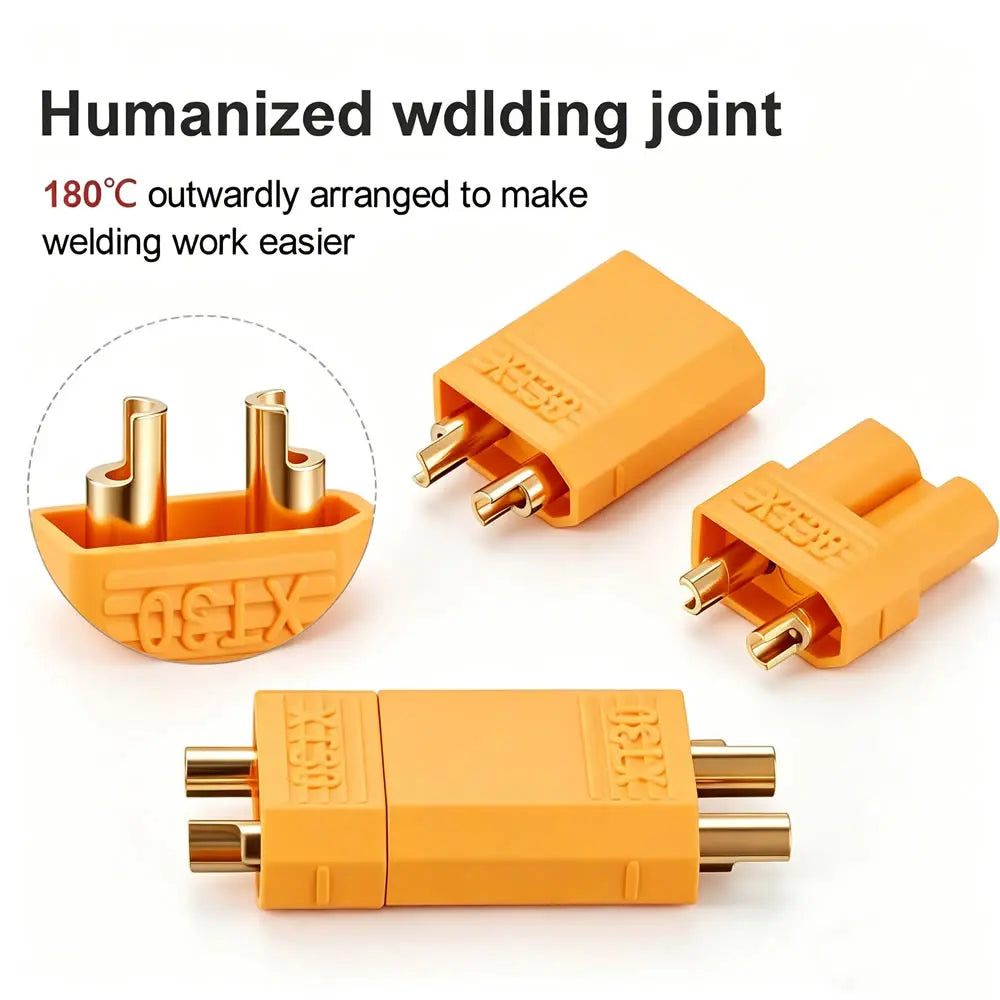 XT30 Connector Plug Female / Male XT30 Bullet Connector with Welding Fixtures for RC Battery Connector, RC Lipo Battery Car Boat