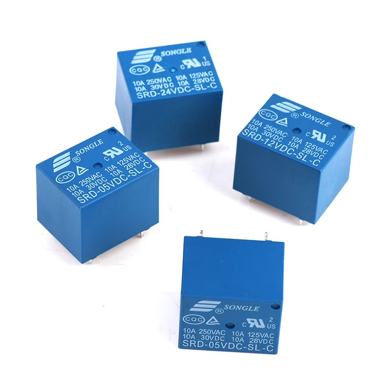 【GE】10pcs SRD Series Relays SRD-05VDC-SL-C SRD-12VDC-SL-C SRD-24VDC-SL-C DC High-Quality 5 Pins 12V Relay Set for Electronics