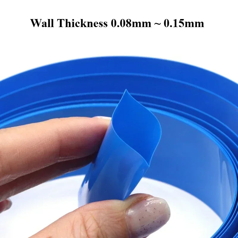 1/5m PVC Heat Shrink Tube Width 50mm ~ 500mm Blue 18650 Lipo Battery Pack Insulated Cable Sleeve Protection Battery Film Wrap