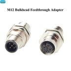 M12 A Code 5Pin Male to Female Converter IP67 Shielded Bulkhead Feedthrough Panel Mount Connector Receptacle 60V 4A for NMEA2000