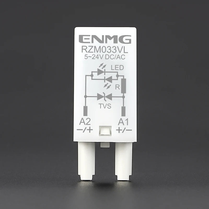 ENMG RZM033VL Relay Surge Overvoltage Protection Module 5–24V AC/DC with Indicator Light Accessory for Relay Socket Base