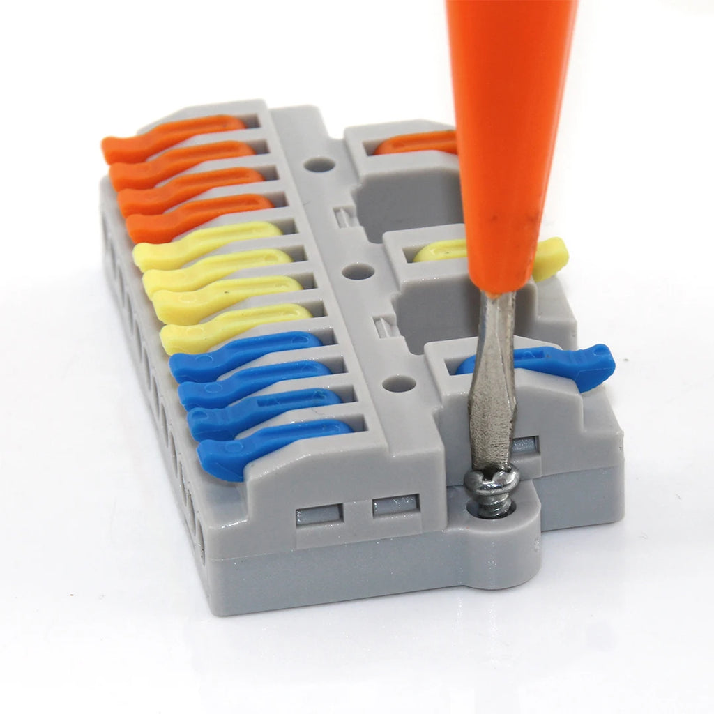 5/10 PCS Universal Wiring Cable Connectors Push-in Can Combined Butt Home Terminal Block Multiple In Multiple Out with Fixing