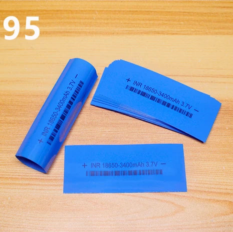 100pcs/lot Battery packaging skin 18650 lithium battery PVC heat shrinkable sleeve packaging skin shrink film insulation sleeve