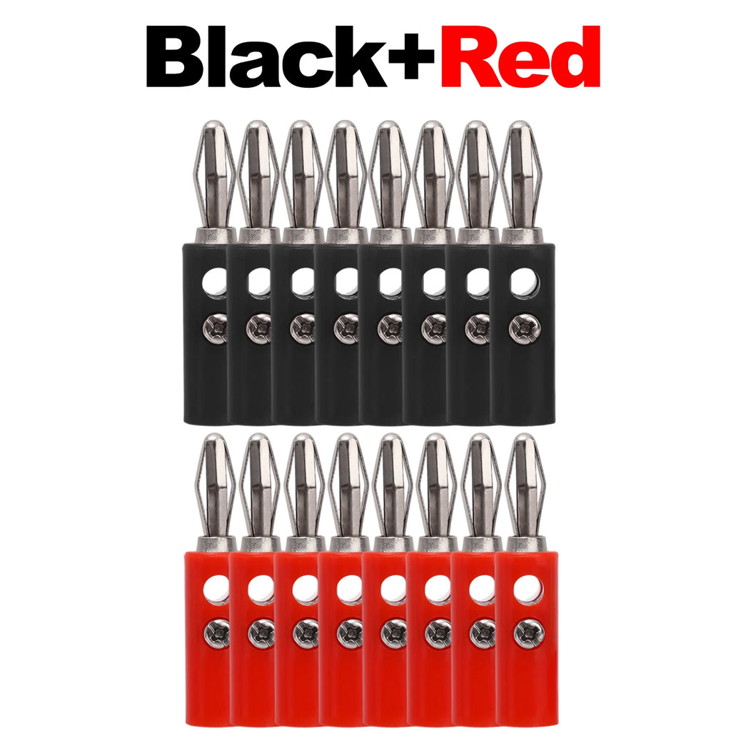4mm Banana Plugs Stackable Connectors for Speaker Wire 4MM Banana Plug Male Audio Speaker Jack Amplifier Terminal Adapters